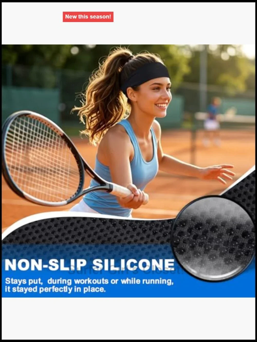 Cooling Sports Headband 4 Pack Non Slip Wicking Sweat Bands Lightweight Running